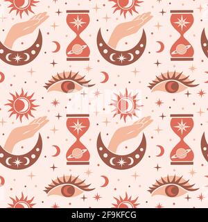 Beautiful set of mystic details in a flat style. Stock Vector
