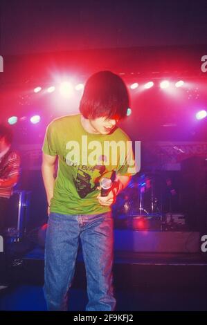 Funeral For a Friend playing at the Kerrang Weekender 12th April 2003, Camber Sands, Rye, West Sussex, England, United Kingdom. Stock Photo