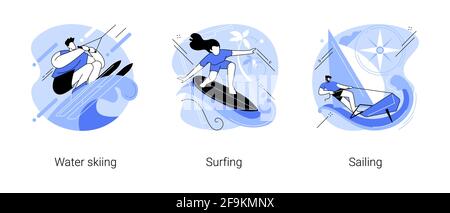 Water sport abstract concept vector illustrations. Stock Vector