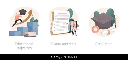 Getting an academic degree abstract concept vector illustrations. Stock Vector