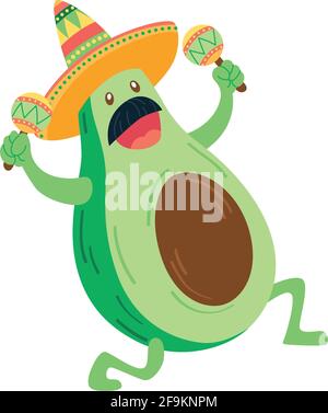 Cartoon of a mexican acovado - Vector illustration Stock Vector