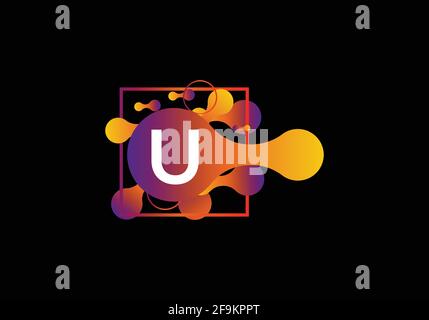 Abstract liquid shape Letter U Logo design vector template. Stock Vector