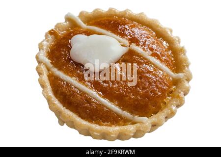 Belgian Frangipans almond flavoured cake isolated on white background Stock Photo