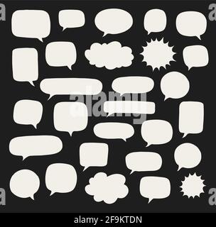 Set of blank empty speech bubbles. Design elements Stock Vector