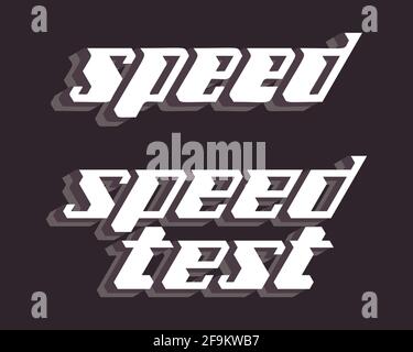 Hand lettering retro font on black background. Vector print illustration. Vector illustration Stock Vector