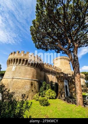 Castello di Giulio II in Ostia Antica - Rome, Italy Stock Photo