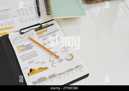 Close-up of financial business strategy on the table at office Stock Photo
