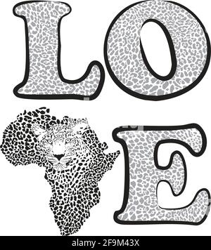 Love to protect the environment in the continent of Africa Stock Vector