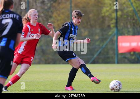 Isabelle Iliano (18) of Club YLA pictured fighting for the ball with