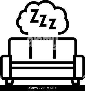 sleeping mens leisure line icon vector illustration Stock Vector