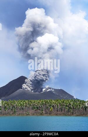 Mt Tavurvur active volcano. Rabaul; Papua New Guinea; Stock Photo