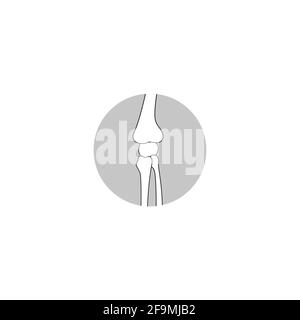 Modern Minimalist Bone Joint Icon Vector. Simple Bone Sign for human skeleton, medical or health care concept. Knee Joint Symbol isolated on white Stock Vector