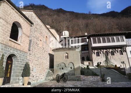 Monastery of Saint Jovan Bigorski in Mavrovo National Park, Macedonia. Stock Photo