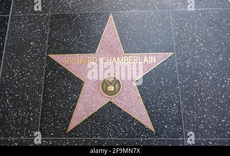 Hollywood, California, USA 17th April 2021 A general view of atmosphere of actor Richard Chamberlain's Star on the Hollywood Walk of Fame on April 17, 2021 in Hollywood, California, USA. Photo by Barry King/Alamy Stock Photo Stock Photo