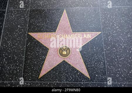 Hollywood, California, USA 17th April 2021 A general view of atmosphere of actor Richard Chamberlain's Star on the Hollywood Walk of Fame on April 17, 2021 in Hollywood, California, USA. Photo by Barry King/Alamy Stock Photo Stock Photo