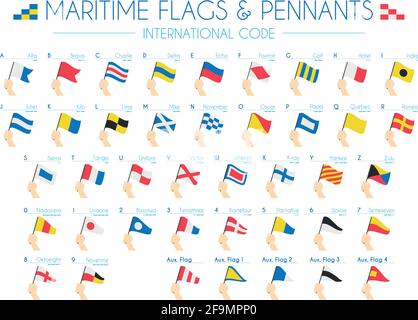 Maritime Flags and pennants International Code Vector Illustration Stock Vector