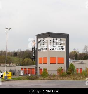 Johnson City, TN, USA--8 APRIL 2021: Universal Storage Solutions, a northeast Tennessee storage  business with locations in Elizabethton, Johnson City Stock Photo