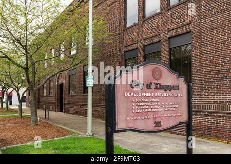 KINGSPORT, TN, USA--8 APRIL 2021: Kingsport Development Services Center, building and sign. Stock Photo