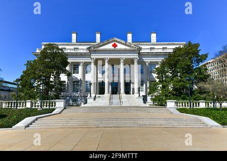 Washington, DC - April 3, 2021: American Red Cross National Headquarters in Washington. It was declared a National Historic Landmark in 1965. Stock Photo