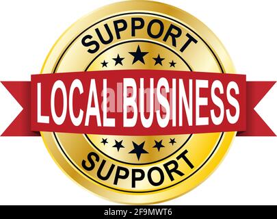 local business medal sign gold buy local sign Stock Vector