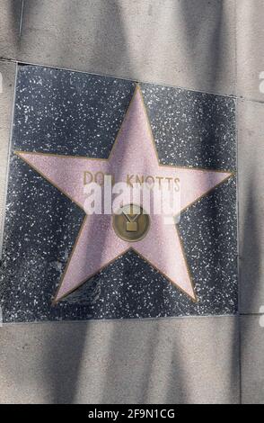 Hollywood, California, USA 17th April 2021 A general view of atmosphere of actor Don Knotts Star on the Hollywood Walk of Fame on April 17, 2021 in Hollywood, California, USA. Photo by Barry King/Alamy Stock Photo Stock Photo