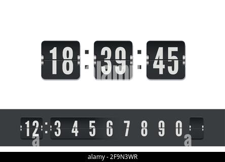 Countdown Timer With White Digital Numbers On Black Background