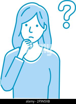 Vector illustration of a young woman having a question Stock Vector