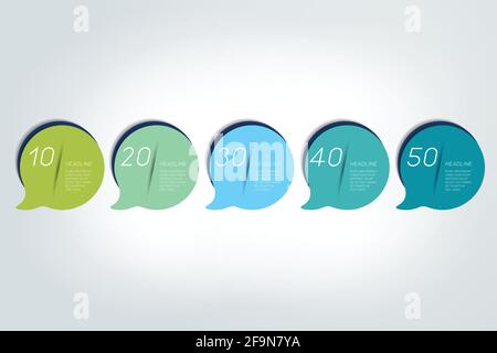 Timeline, step by step template, chart, scheme, infographic. Stock Vector