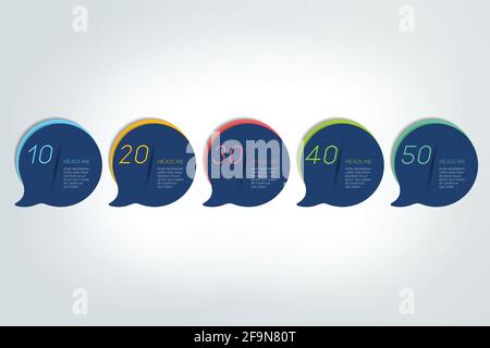 Timeline, step by step template, chart, scheme, infographic. Stock Vector