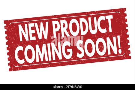 New product coming soon sign or stamp on white background, vector illustration Stock Vector