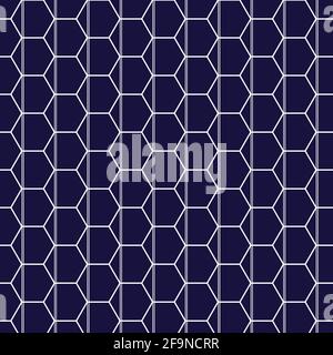 Abstract seamless geometric pattern of hexagons with vertical stripes inside Stock Vector