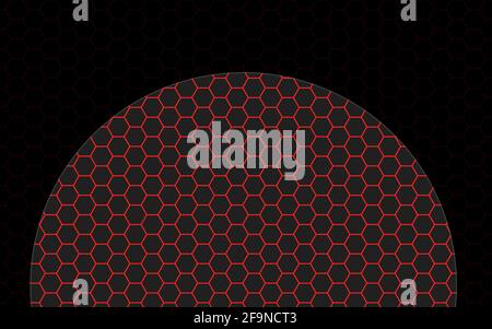 Dark hexagonal with red bright background. Hexagonal pattern for your design Stock Vector