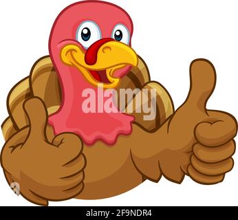 Turkey Thanksgiving or Christmas Cartoon Character Stock Vector