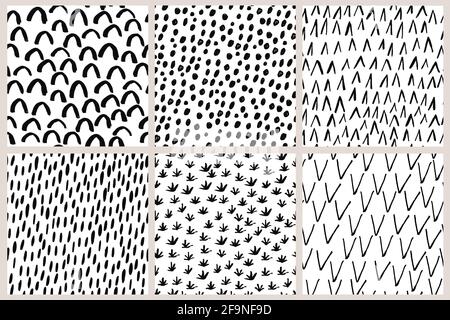 Simple ink geometric pattern. Monochrome black and white strokes ...