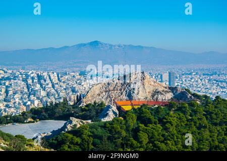 aerial view of athens taken from the top of lycabetus hill Stock Photo