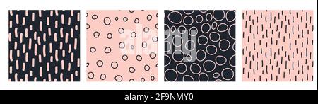 Abstract Seamless pattern background set in in minimalist style. Vector Illustration Stock Vector