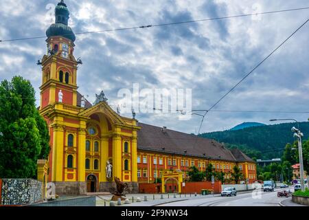 Stift Wilten abbey in the Austrian city Innsbruck. Stock Photo