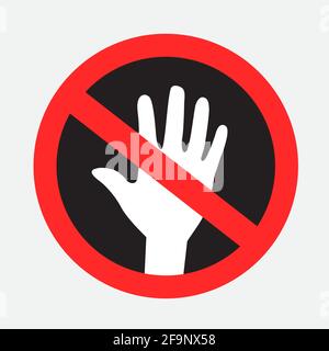 hands touch forbidden sign symbol Stock Vector