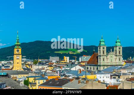 Aerial View from Linz, the Capital City of Upper Austria Stock Photo ...