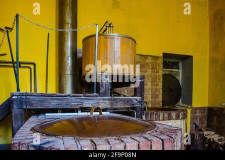 detail of an old brewing device Stock Photo