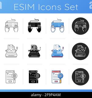 Writing SEO text icons set Stock Vector