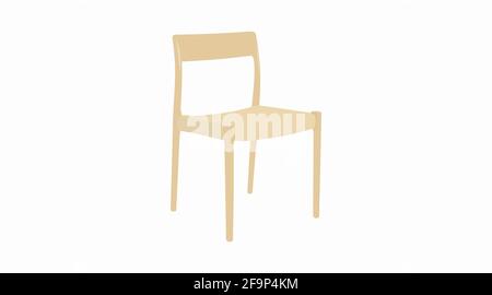 Chair Illustration. Vector isolated illustration of a classic wooden chair Stock Vector