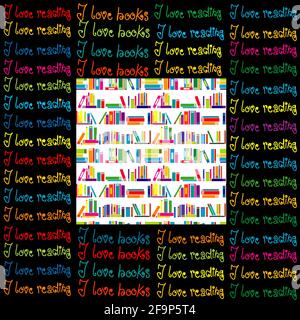 I love learning and I love books background Stock Vector