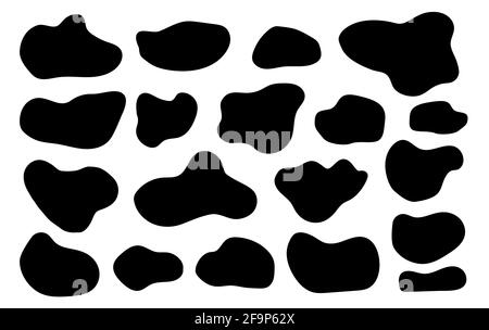 Vector set of organic shapes. Hand drawn free form elements for graphic design Stock Vector