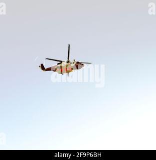 Sikorsky type S-92 SAR Helicopter (G-MCGL) operated by UK HM Coastguard search and rescue. Based Stornoway, Outer Hebrides Stock Photo