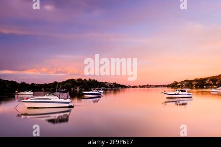 Sunset Scape along Georges River Stock Photo