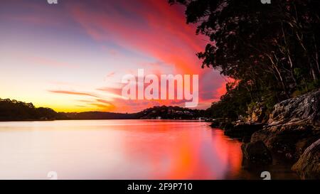 Sunset Scape along Georges River Stock Photo