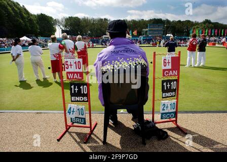 COMMONWEALTH GAMES IN MANCHESTER 26/7/2002  LAWN BOWLS PICTURE DAVID ASHDOWN.COMMONWEALTH GAMES MANCHESTER Stock Photo