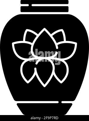 vase chinese glyph icon vector illustration Stock Vector Image & Art ...