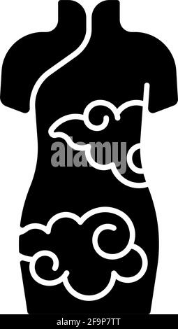 cheongsam icon black vector illustration Stock Vector Image & Art - Alamy